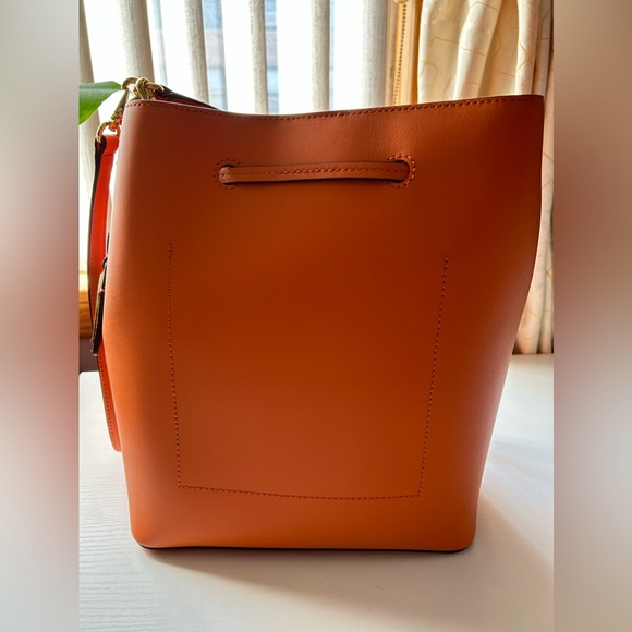 NWOT Ralph Lauren Debby Drawstring Bucket Bag Genuine Leather - Picture 2 of 8